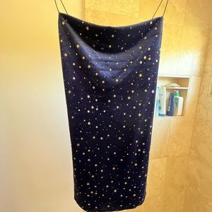 Navy velvet dress with stars